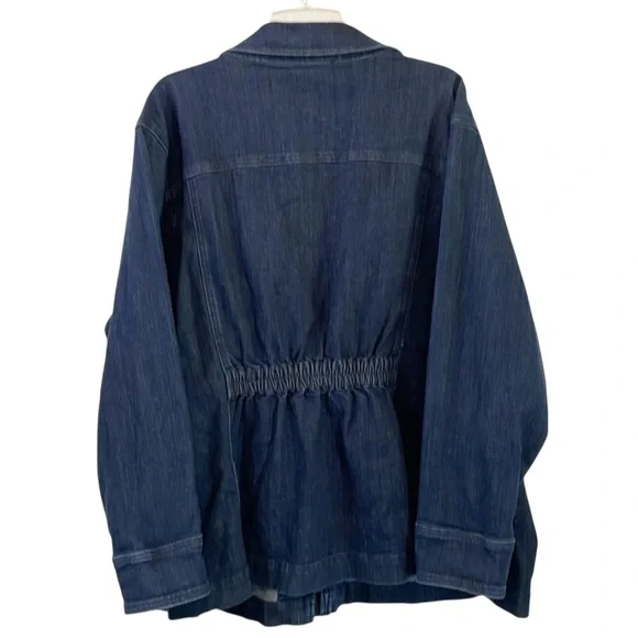 Universal Standard Denim Utility Jacket Indigo Blue Women Sz XL Heavy Duty - Picture 5 of 12